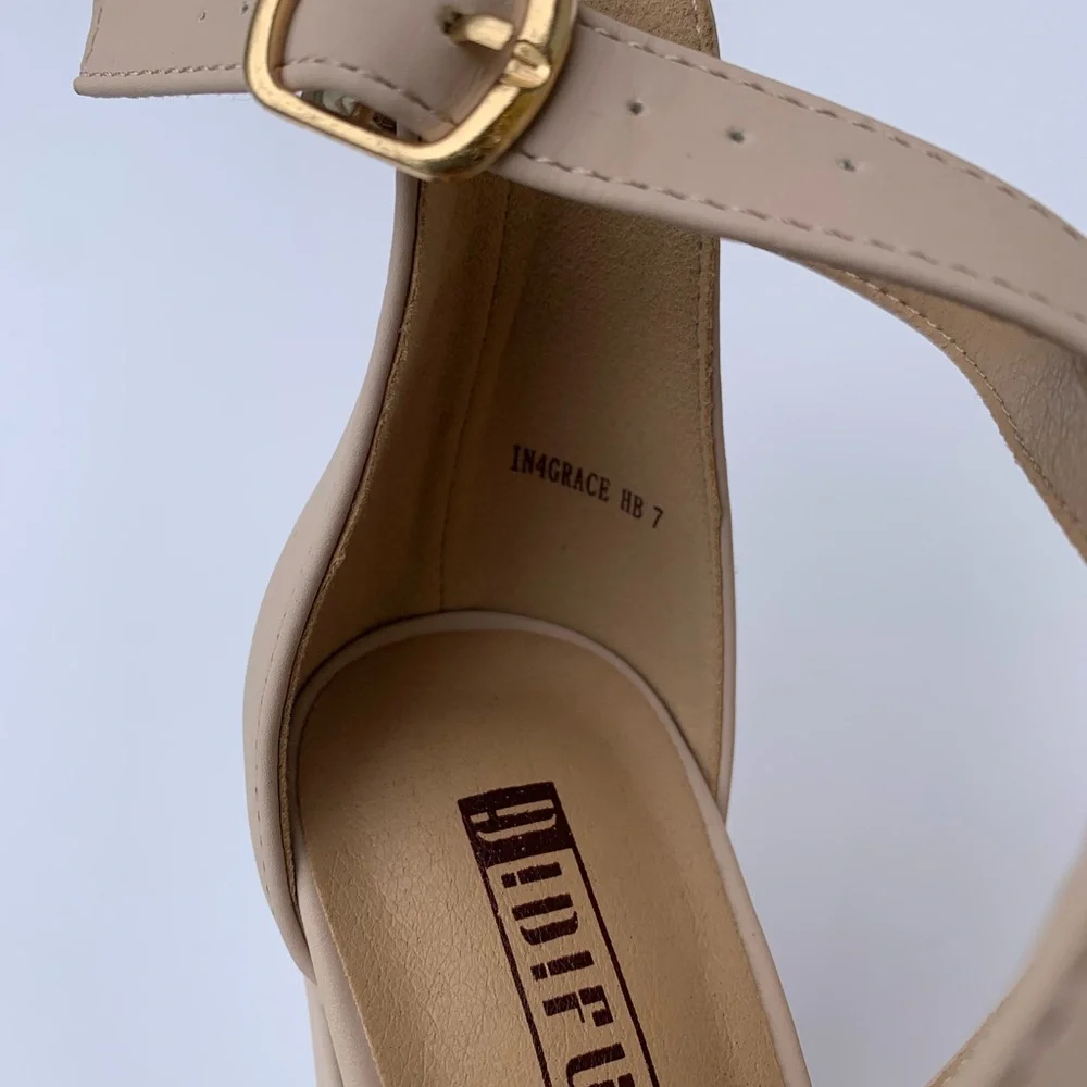 IDIFU Ankle strap chunky heel color nude - Picture 5 of 8